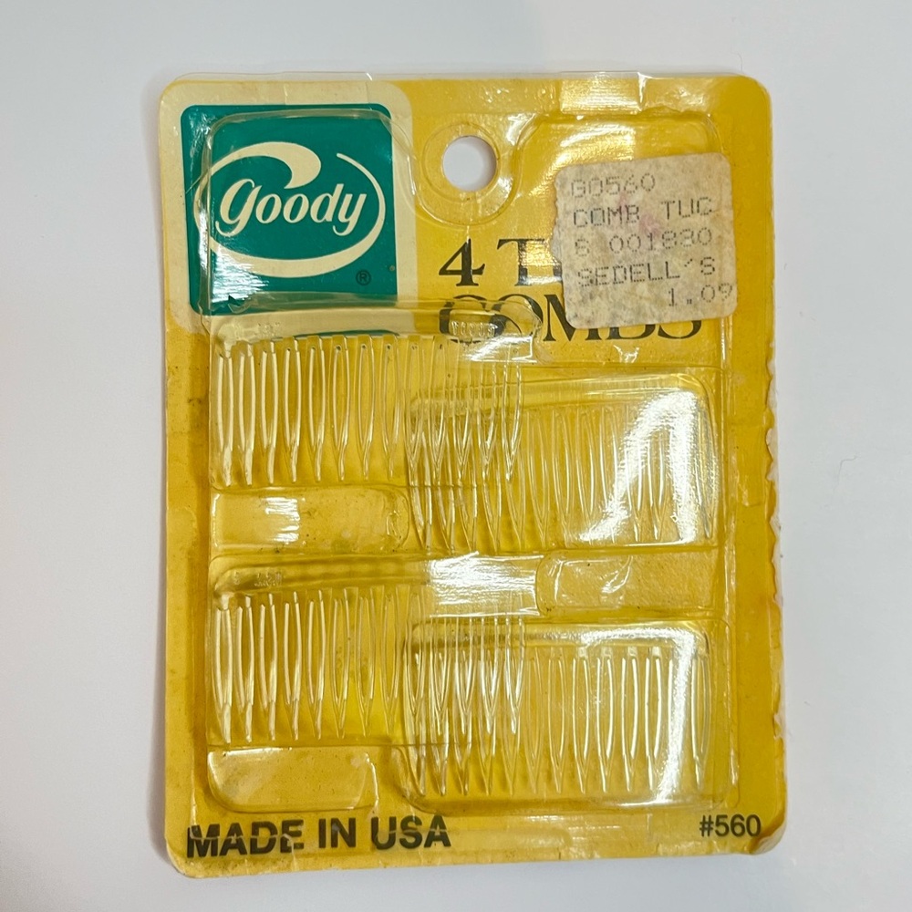 NEW Goody 🪮 1970’s Hair Tuck Combs 4pk Vintage 1980’s 80s 70s Hairpin Clip Comb